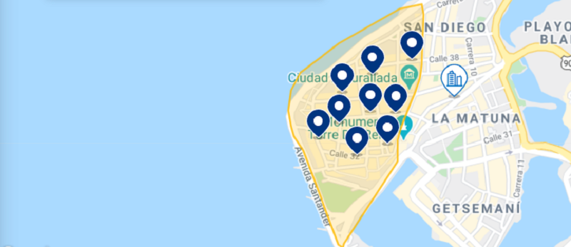 Mapa Centro de Cartagena