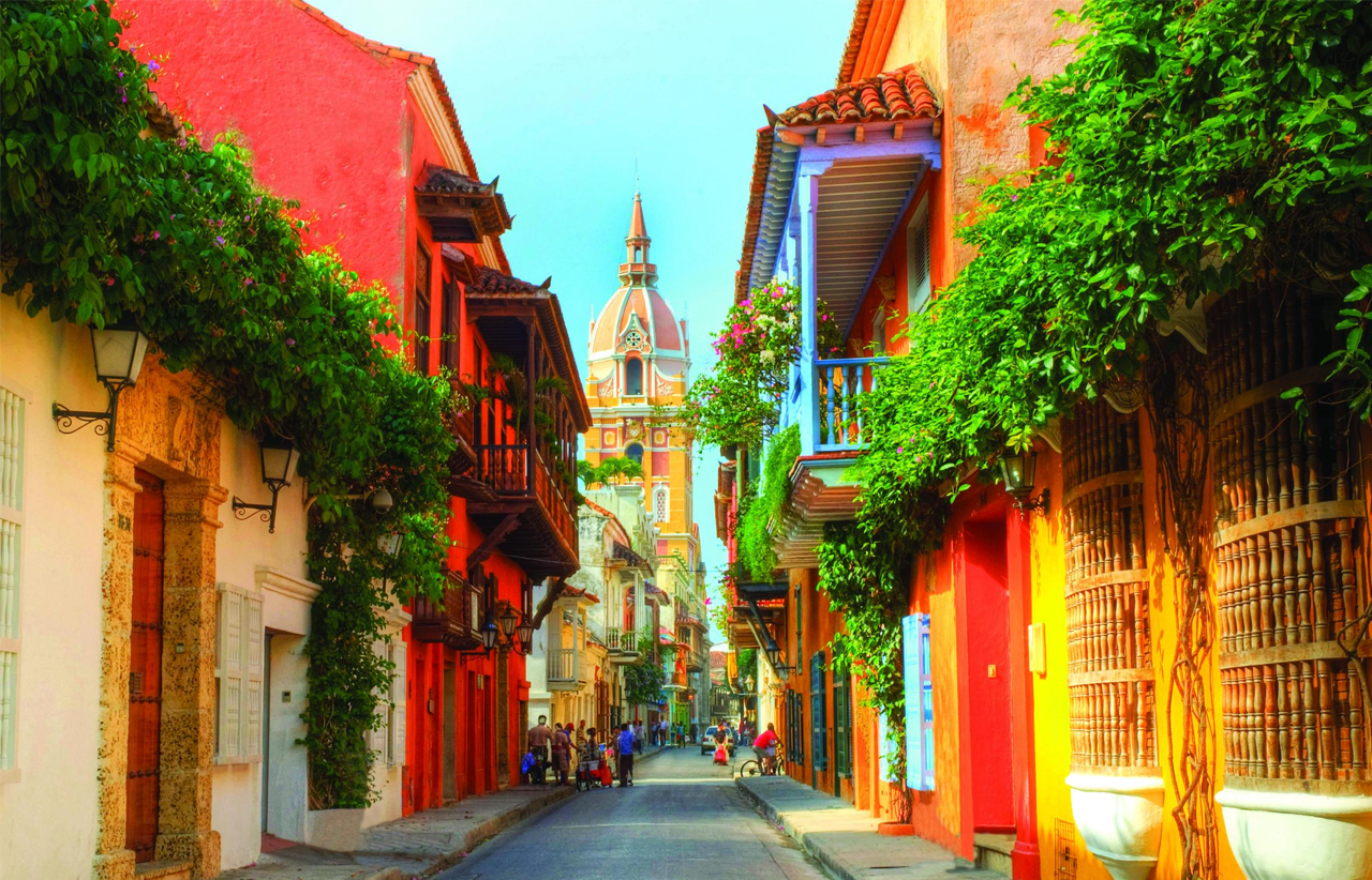 Colorido das ruas de Cartagena