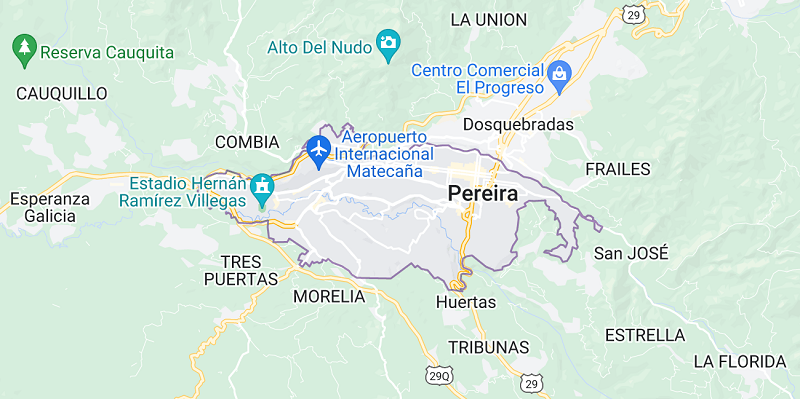 Mapa de Pereira: a capital do triângulo do café colombiano