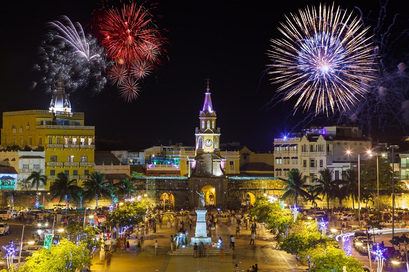 Comemoração de Ano Novo em Cartagena