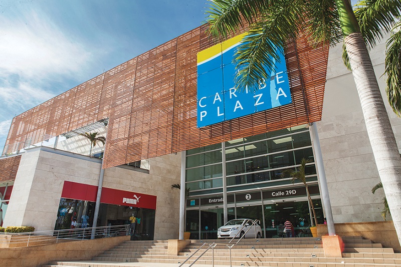 Entrada do Caribe Plaza Centro Comercial em Cartagena