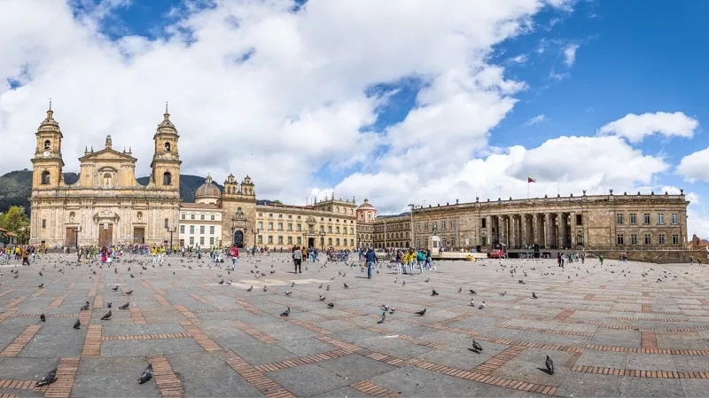 Plaza de Bolívar em Bogotá