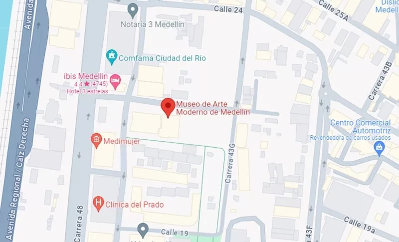 Mapa do Museu de Arte Moderna de Medellín