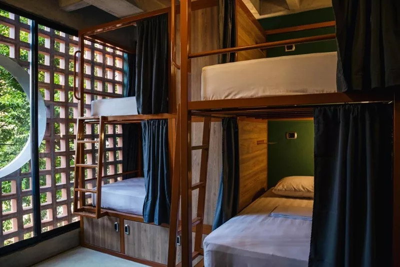 Quarto compartilhado do Viajero Hostel em Medellín